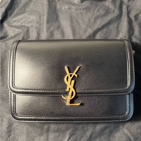 Yves Saint Laurent Medium Solferino Black Leather with Gold Hardware - Picture 9 of 12